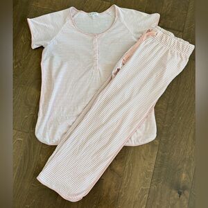 Lake Pajamas Pima Maternity Set in English Rose